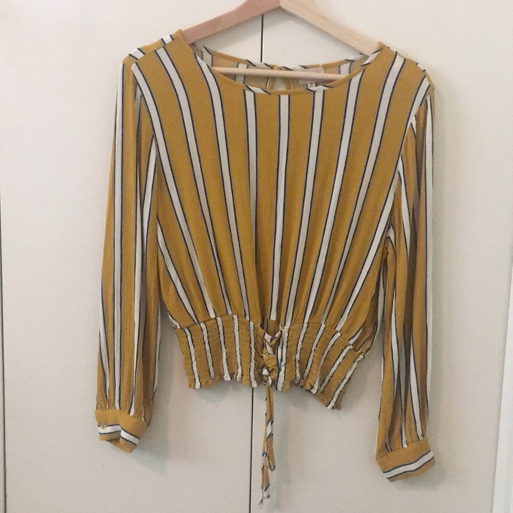 Tie front full sleeves blouse